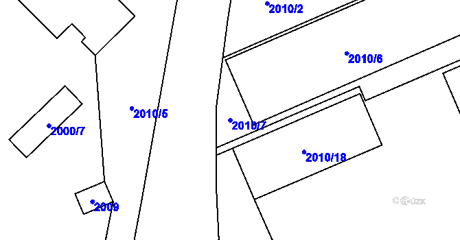 Parcela st. 2010/7 v KÚ Mikulov na Moravě, Katastrální mapa