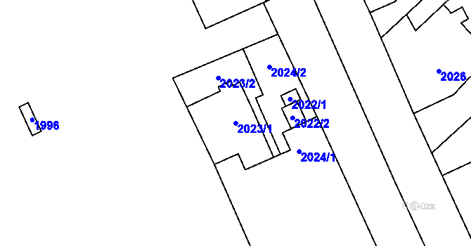 Parcela st. 2023/1 v KÚ Mikulov na Moravě, Katastrální mapa