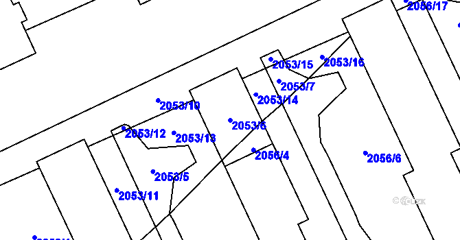 Parcela st. 2053/6 v KÚ Mikulov na Moravě, Katastrální mapa