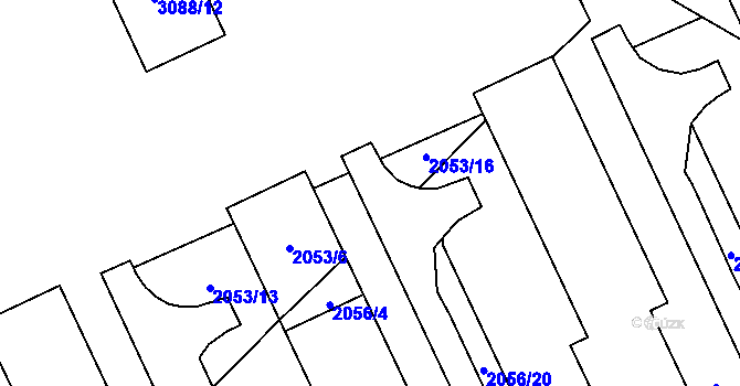 Parcela st. 2053/7 v KÚ Mikulov na Moravě, Katastrální mapa