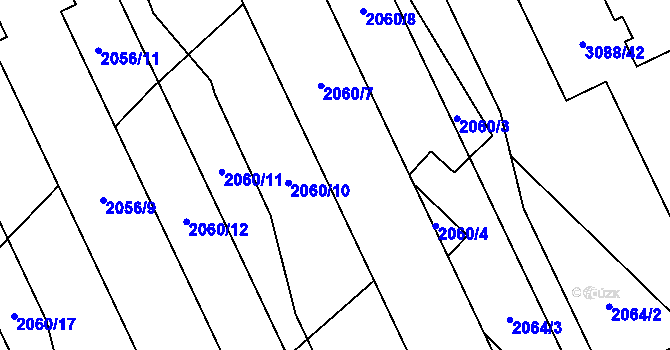 Parcela st. 2060/6 v KÚ Mikulov na Moravě, Katastrální mapa