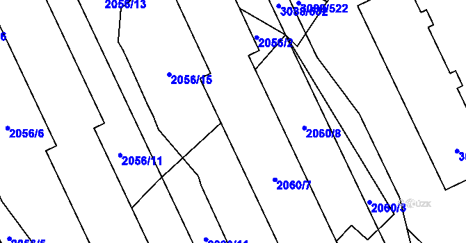Parcela st. 2060/9 v KÚ Mikulov na Moravě, Katastrální mapa