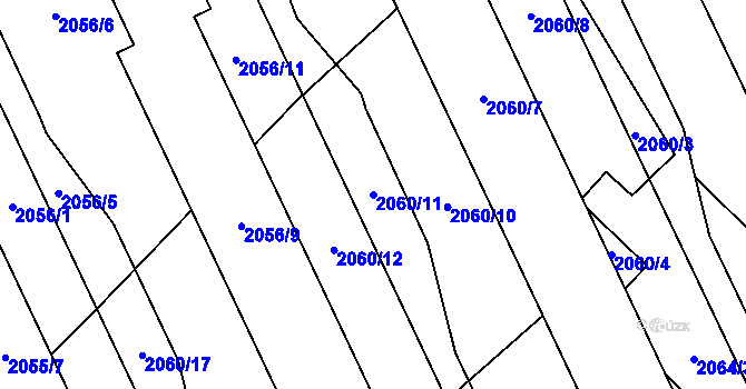 Parcela st. 2060/11 v KÚ Mikulov na Moravě, Katastrální mapa