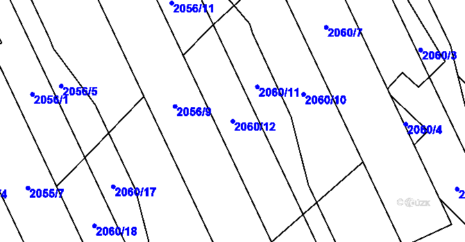 Parcela st. 2060/12 v KÚ Mikulov na Moravě, Katastrální mapa