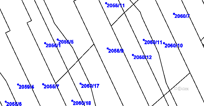 Parcela st. 2060/13 v KÚ Mikulov na Moravě, Katastrální mapa