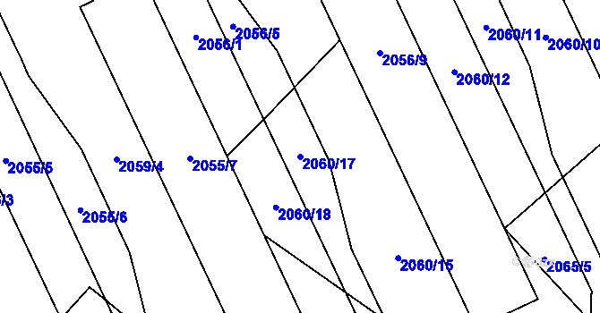 Parcela st. 2060/17 v KÚ Mikulov na Moravě, Katastrální mapa