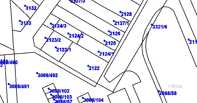 Parcela st. 2124/1 v KÚ Mikulov na Moravě, Katastrální mapa