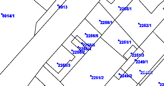 Parcela st. 2256/5 v KÚ Mikulov na Moravě, Katastrální mapa