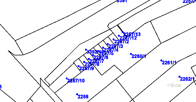 Parcela st. 2257/5 v KÚ Mikulov na Moravě, Katastrální mapa