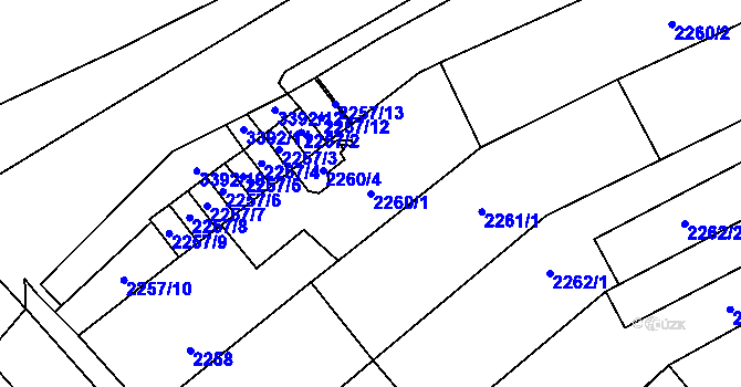 Parcela st. 2260/1 v KÚ Mikulov na Moravě, Katastrální mapa