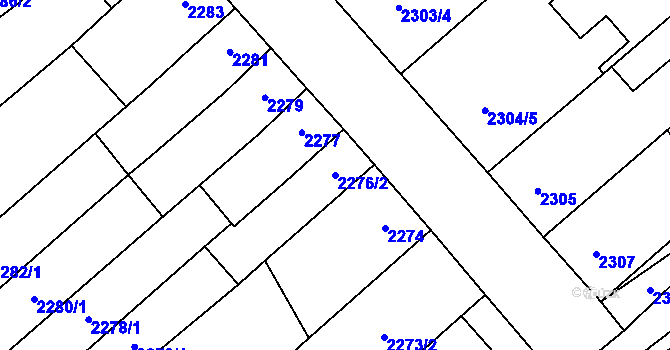 Parcela st. 2276/2 v KÚ Mikulov na Moravě, Katastrální mapa
