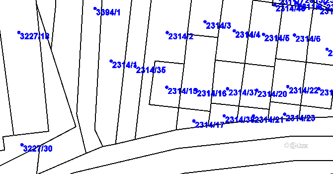 Parcela st. 2314/15 v KÚ Mikulov na Moravě, Katastrální mapa