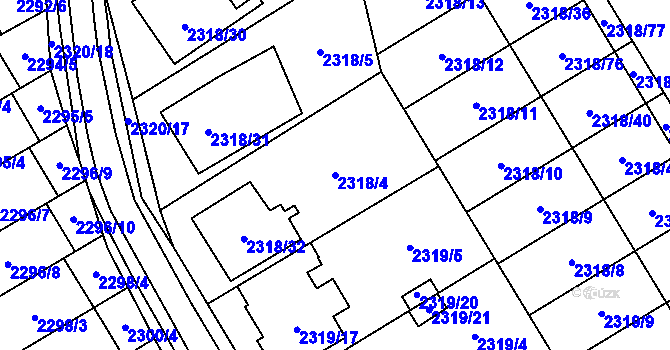 Parcela st. 2318/4 v KÚ Mikulov na Moravě, Katastrální mapa