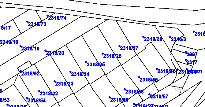 Parcela st. 2318/26 v KÚ Mikulov na Moravě, Katastrální mapa
