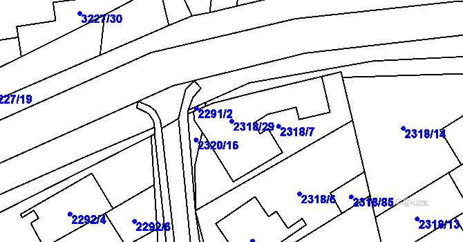 Parcela st. 2318/29 v KÚ Mikulov na Moravě, Katastrální mapa