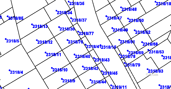 Parcela st. 2318/41 v KÚ Mikulov na Moravě, Katastrální mapa