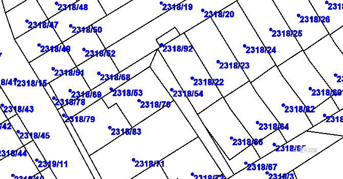 Parcela st. 2318/54 v KÚ Mikulov na Moravě, Katastrální mapa