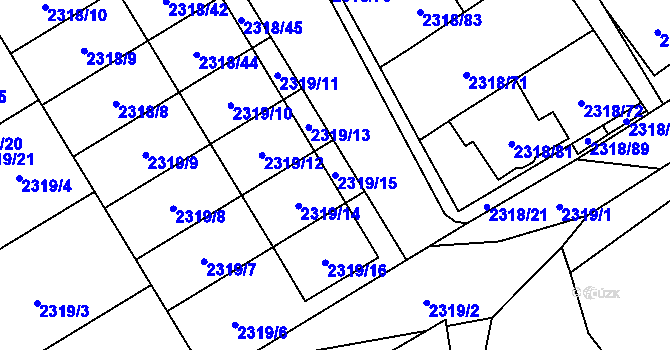 Parcela st. 2319/15 v KÚ Mikulov na Moravě, Katastrální mapa