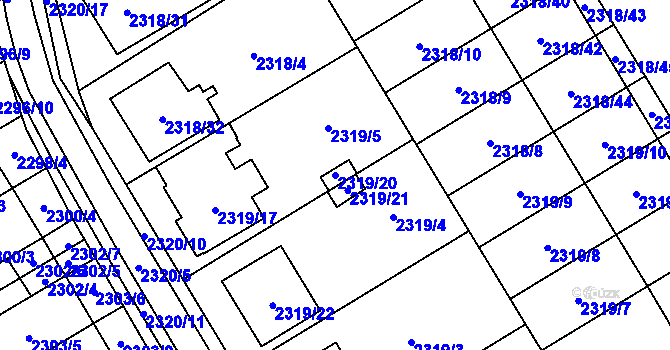 Parcela st. 2319/20 v KÚ Mikulov na Moravě, Katastrální mapa