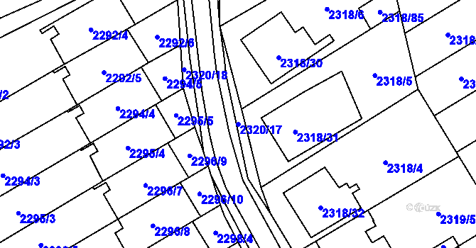 Parcela st. 2320/17 v KÚ Mikulov na Moravě, Katastrální mapa