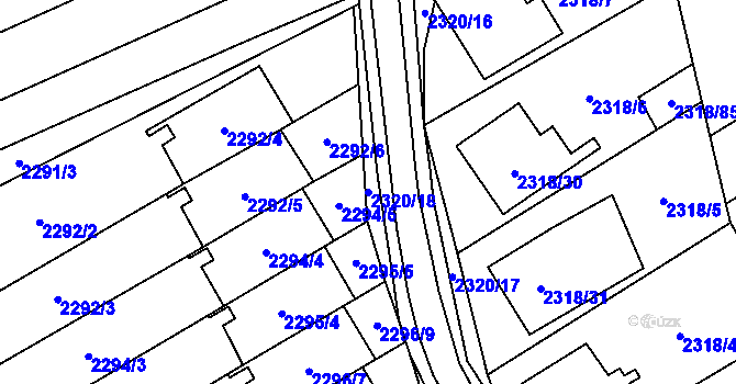 Parcela st. 2320/18 v KÚ Mikulov na Moravě, Katastrální mapa