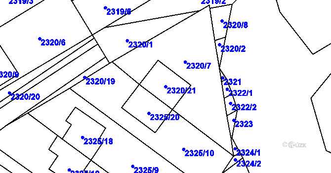 Parcela st. 2320/21 v KÚ Mikulov na Moravě, Katastrální mapa