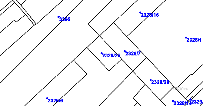 Parcela st. 2328/26 v KÚ Mikulov na Moravě, Katastrální mapa