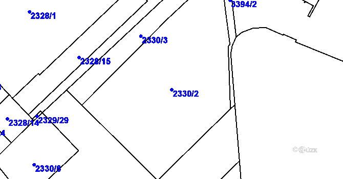 Parcela st. 2330/2 v KÚ Mikulov na Moravě, Katastrální mapa