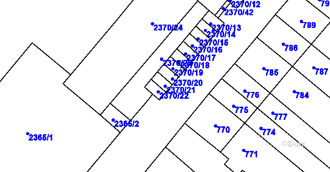Parcela st. 2370/21 v KÚ Mikulov na Moravě, Katastrální mapa