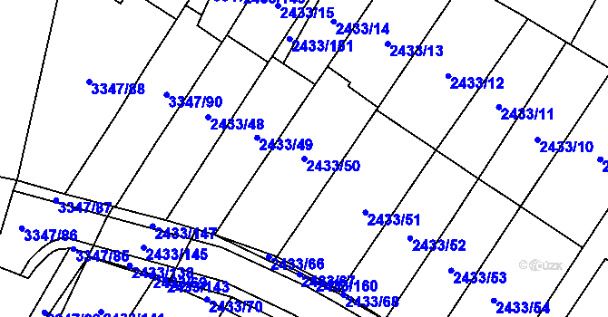 Parcela st. 2433/50 v KÚ Mikulov na Moravě, Katastrální mapa
