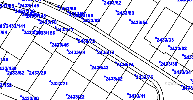 Parcela st. 2433/73 v KÚ Mikulov na Moravě, Katastrální mapa