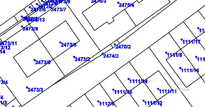 Parcela st. 2474/2 v KÚ Mikulov na Moravě, Katastrální mapa