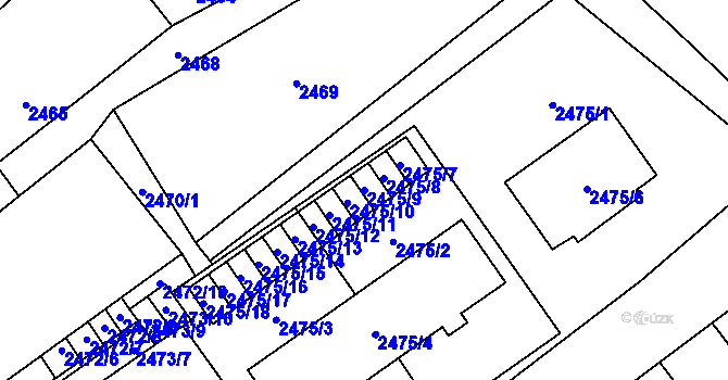 Parcela st. 2475/9 v KÚ Mikulov na Moravě, Katastrální mapa