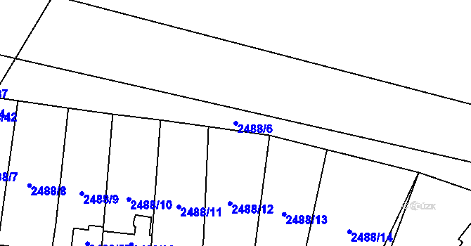 Parcela st. 2488/6 v KÚ Mikulov na Moravě, Katastrální mapa