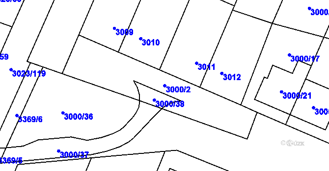 Parcela st. 3000/2 v KÚ Mikulov na Moravě, Katastrální mapa