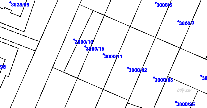 Parcela st. 3000/11 v KÚ Mikulov na Moravě, Katastrální mapa