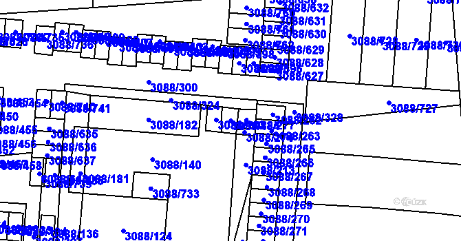 Parcela st. 3088/184 v KÚ Mikulov na Moravě, Katastrální mapa