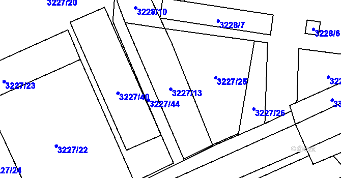 Parcela st. 3227/13 v KÚ Mikulov na Moravě, Katastrální mapa