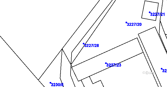 Parcela st. 3227/28 v KÚ Mikulov na Moravě, Katastrální mapa