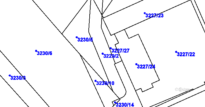 Parcela st. 3229/2 v KÚ Mikulov na Moravě, Katastrální mapa