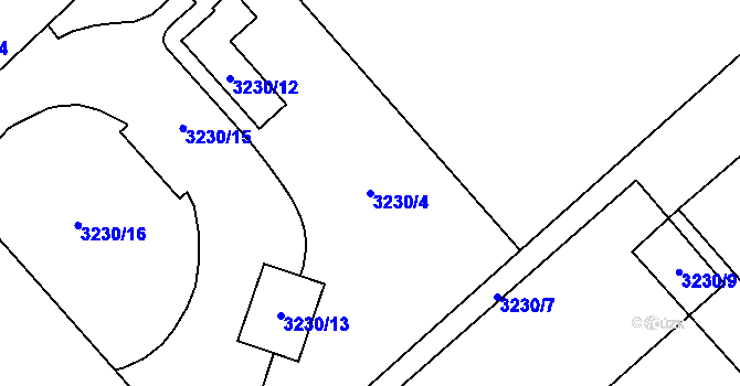 Parcela st. 3230/4 v KÚ Mikulov na Moravě, Katastrální mapa