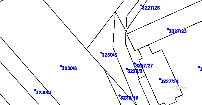 Parcela st. 3230/5 v KÚ Mikulov na Moravě, Katastrální mapa