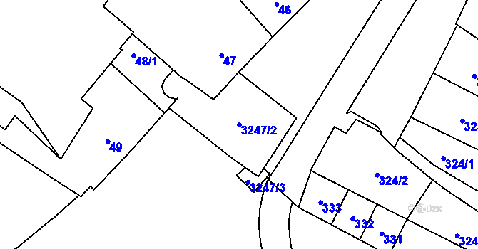 Parcela st. 3247/2 v KÚ Mikulov na Moravě, Katastrální mapa