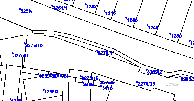Parcela st. 3275/11 v KÚ Mikulov na Moravě, Katastrální mapa