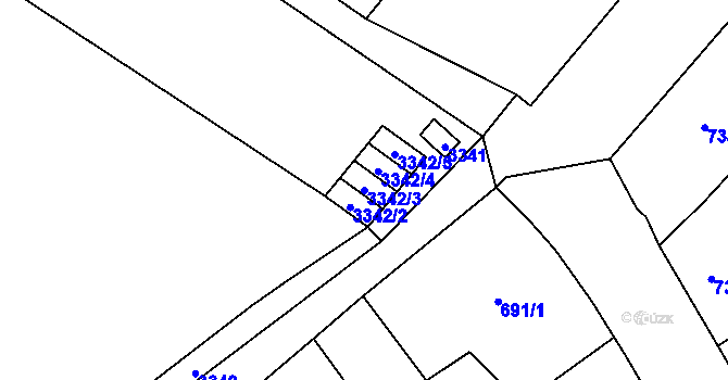 Parcela st. 3342/3 v KÚ Mikulov na Moravě, Katastrální mapa
