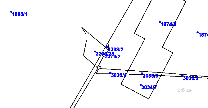 Parcela st. 3370/2 v KÚ Mikulov na Moravě, Katastrální mapa