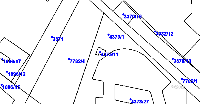 Parcela st. 4373/11 v KÚ Mikulov na Moravě, Katastrální mapa