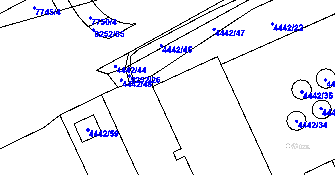 Parcela st. 4442/21 v KÚ Mikulov na Moravě, Katastrální mapa
