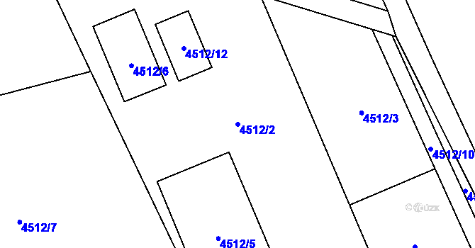 Parcela st. 4512/2 v KÚ Mikulov na Moravě, Katastrální mapa