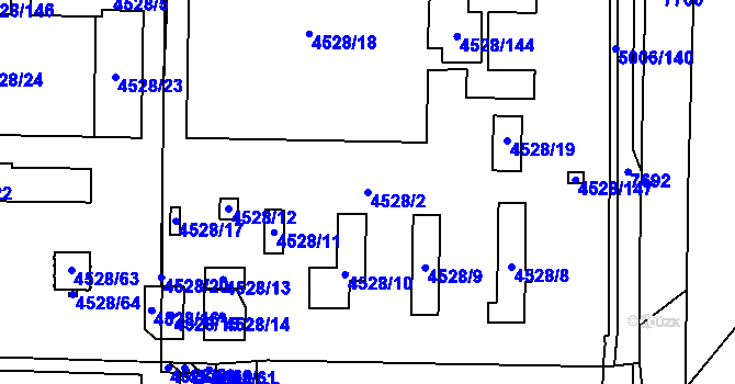 Parcela st. 4528/2 v KÚ Mikulov na Moravě, Katastrální mapa